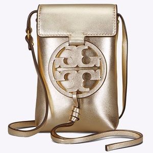Tory Burch Miller Leather Crossbody Bag in Gold